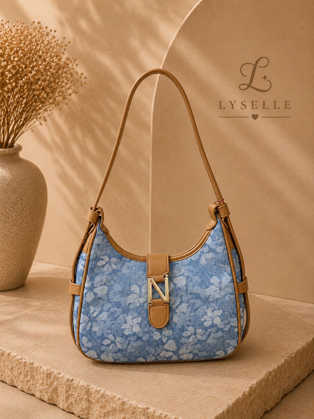 Lyselle Azure Bloom Shoulder Bag