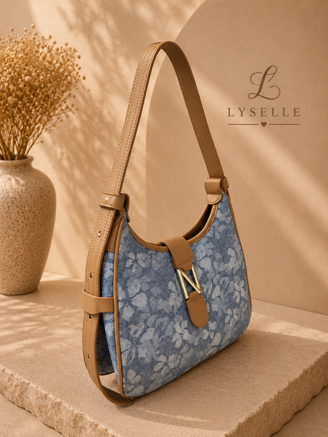 Lyselle Azure Bloom Shoulder Bag