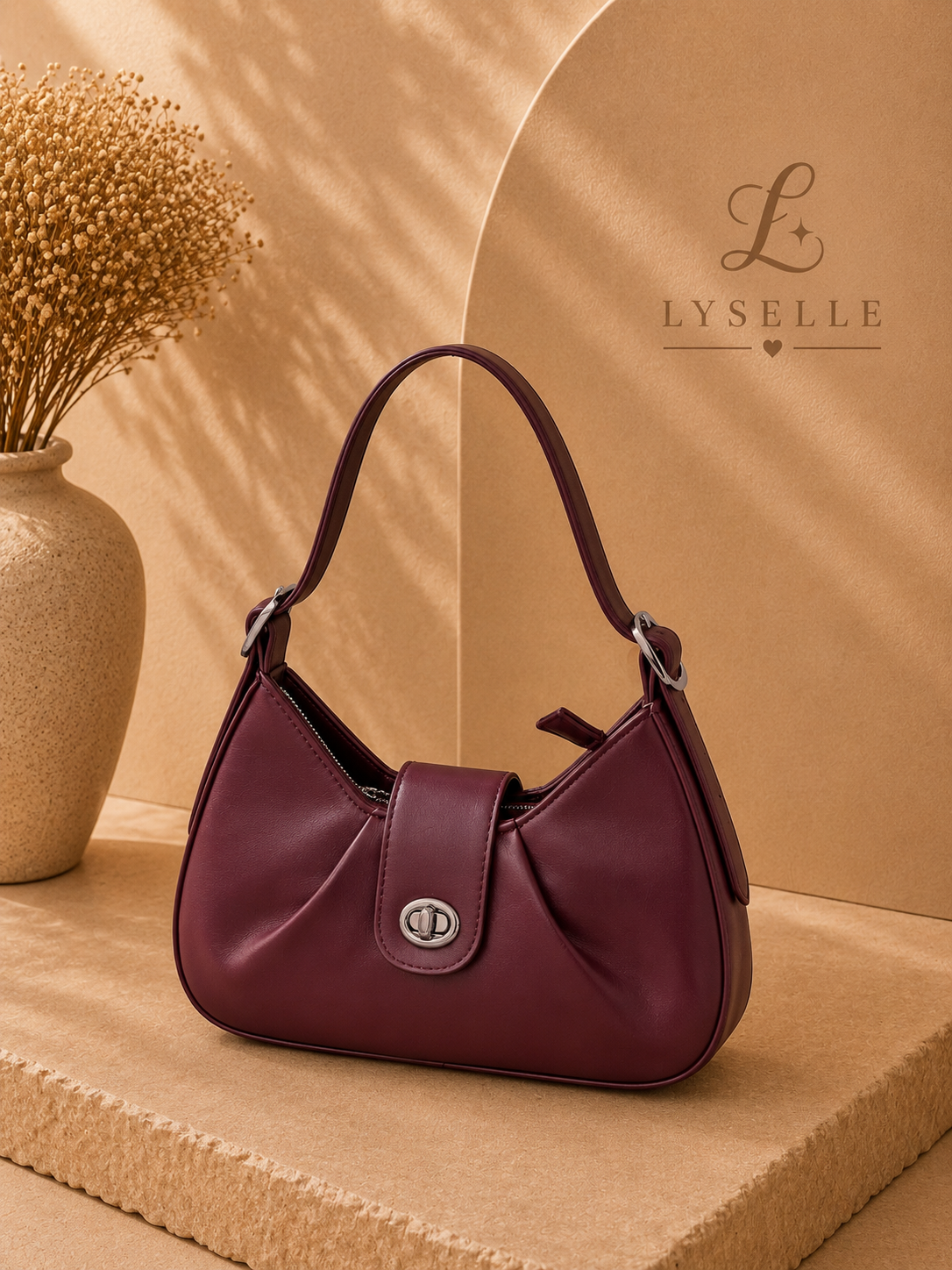 Lyselle Noir Crescent Handbag ✨