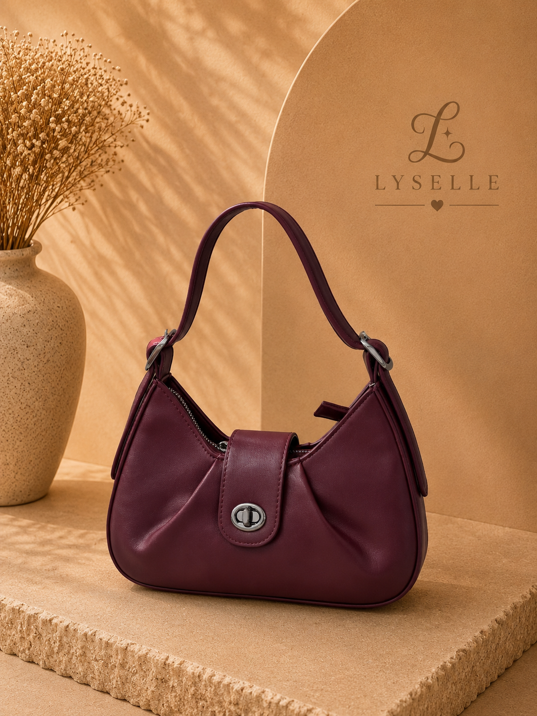 Lyselle Noir Crescent Handbag ✨