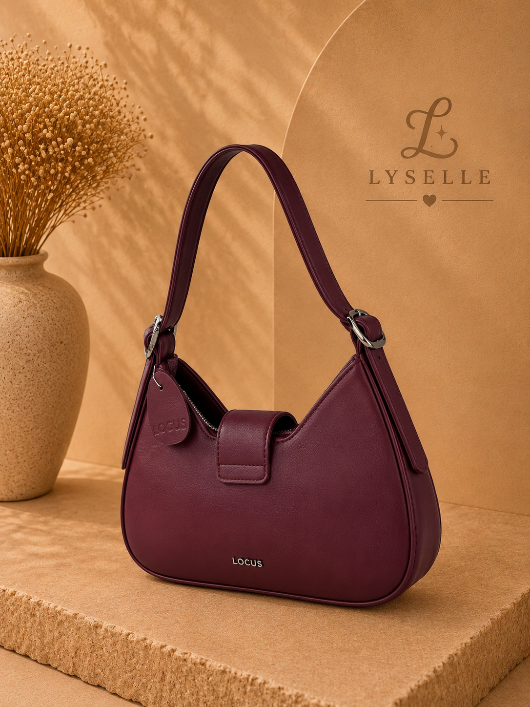 Lyselle Noir Crescent Handbag ✨