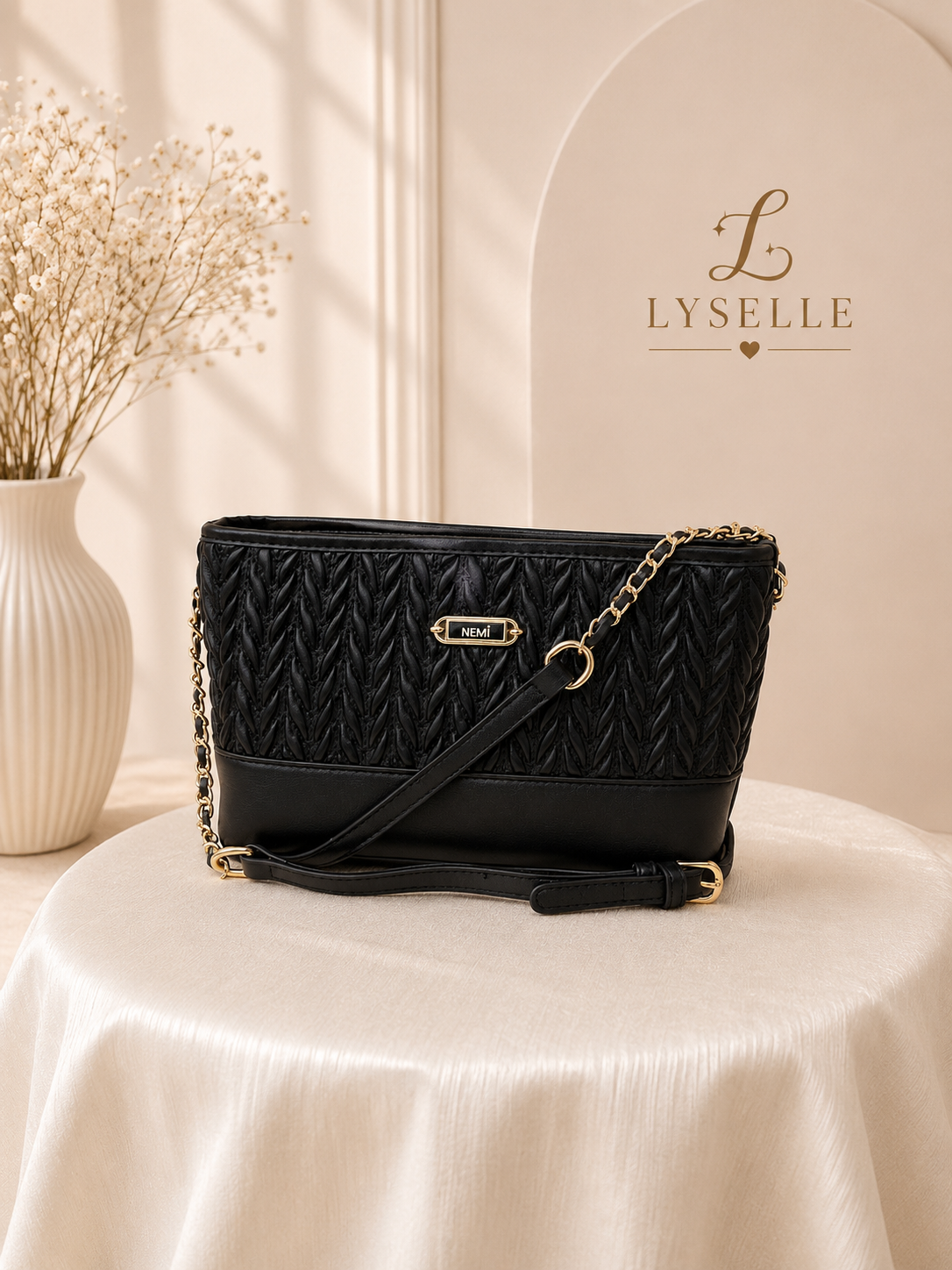 Lyselle Midnight Luxe Quilted Shoulder Bag