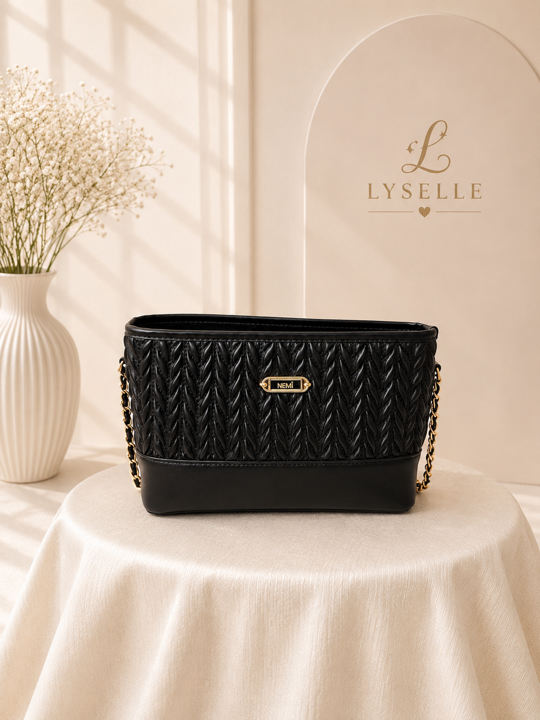 Lyselle Midnight Luxe Quilted Shoulder Bag