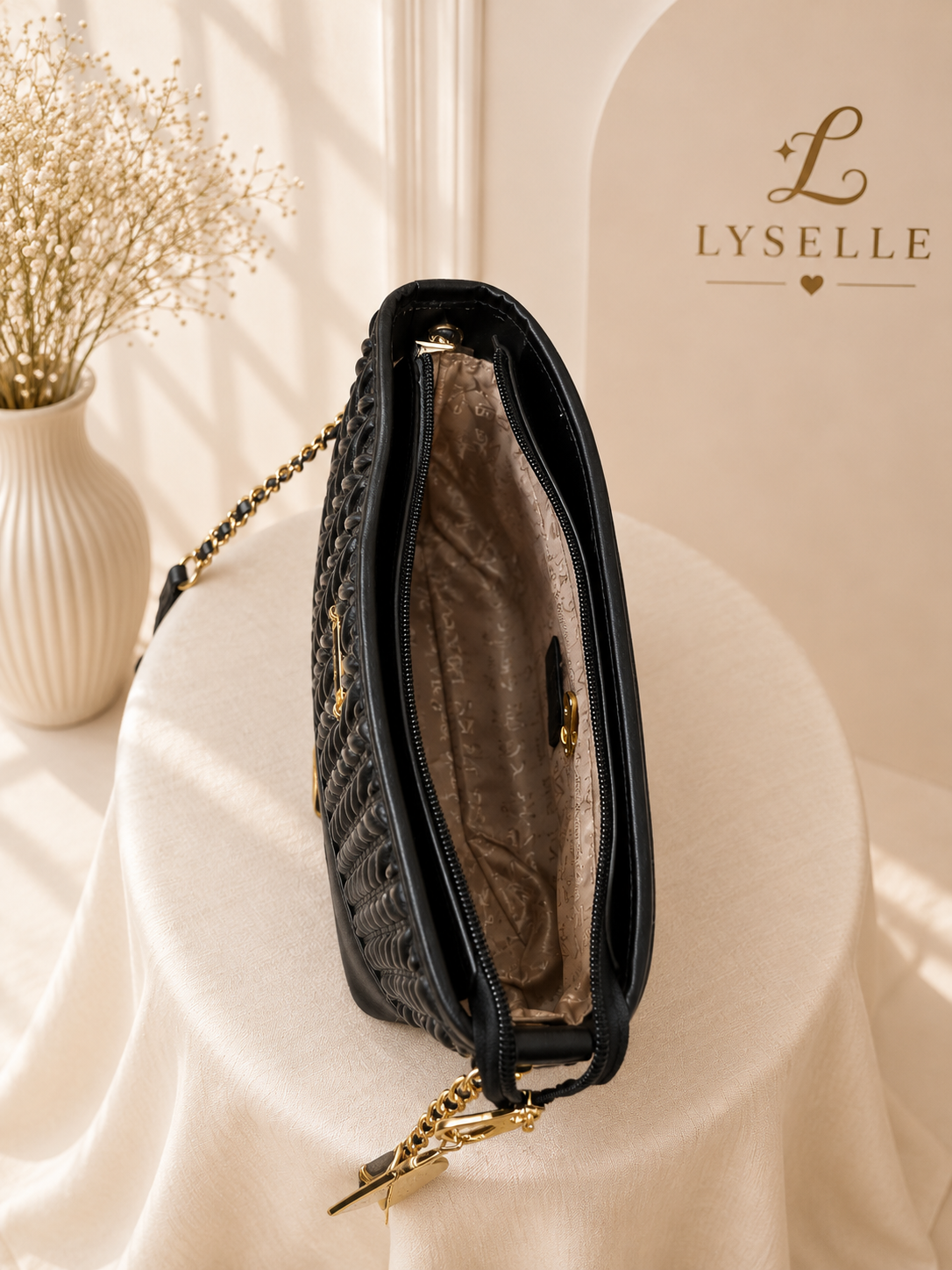 Lyselle Midnight Luxe Quilted Shoulder Bag