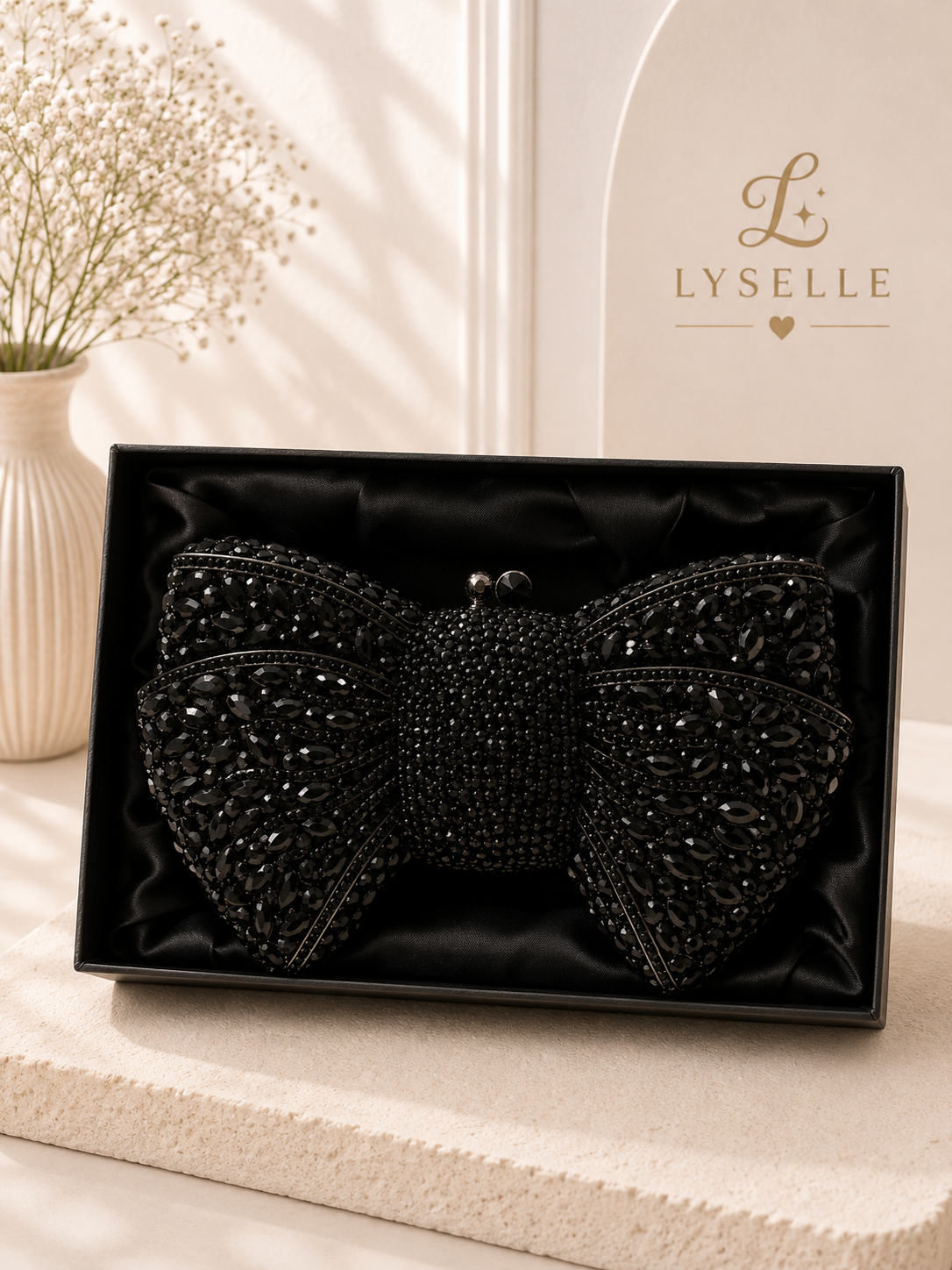 Midnight Glam Bow Clutch ✨