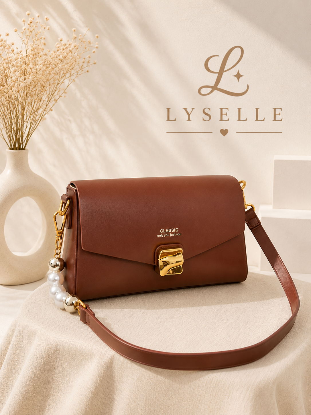 Lyselle Cocoa Pearl Handbag✨