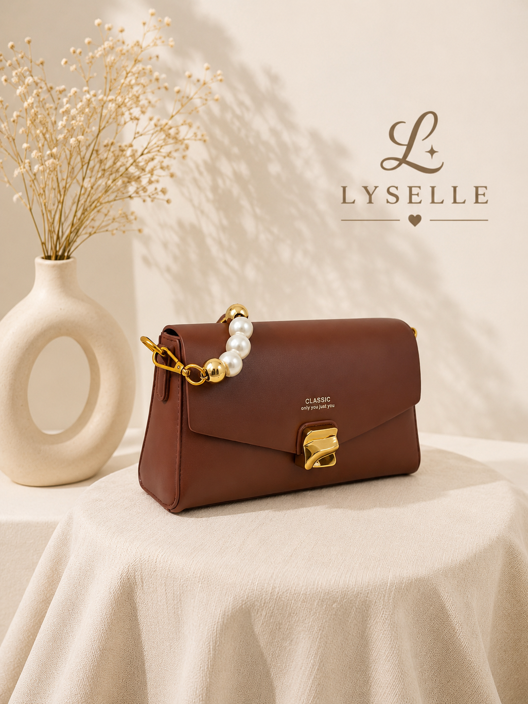 Lyselle Cocoa Pearl Handbag✨