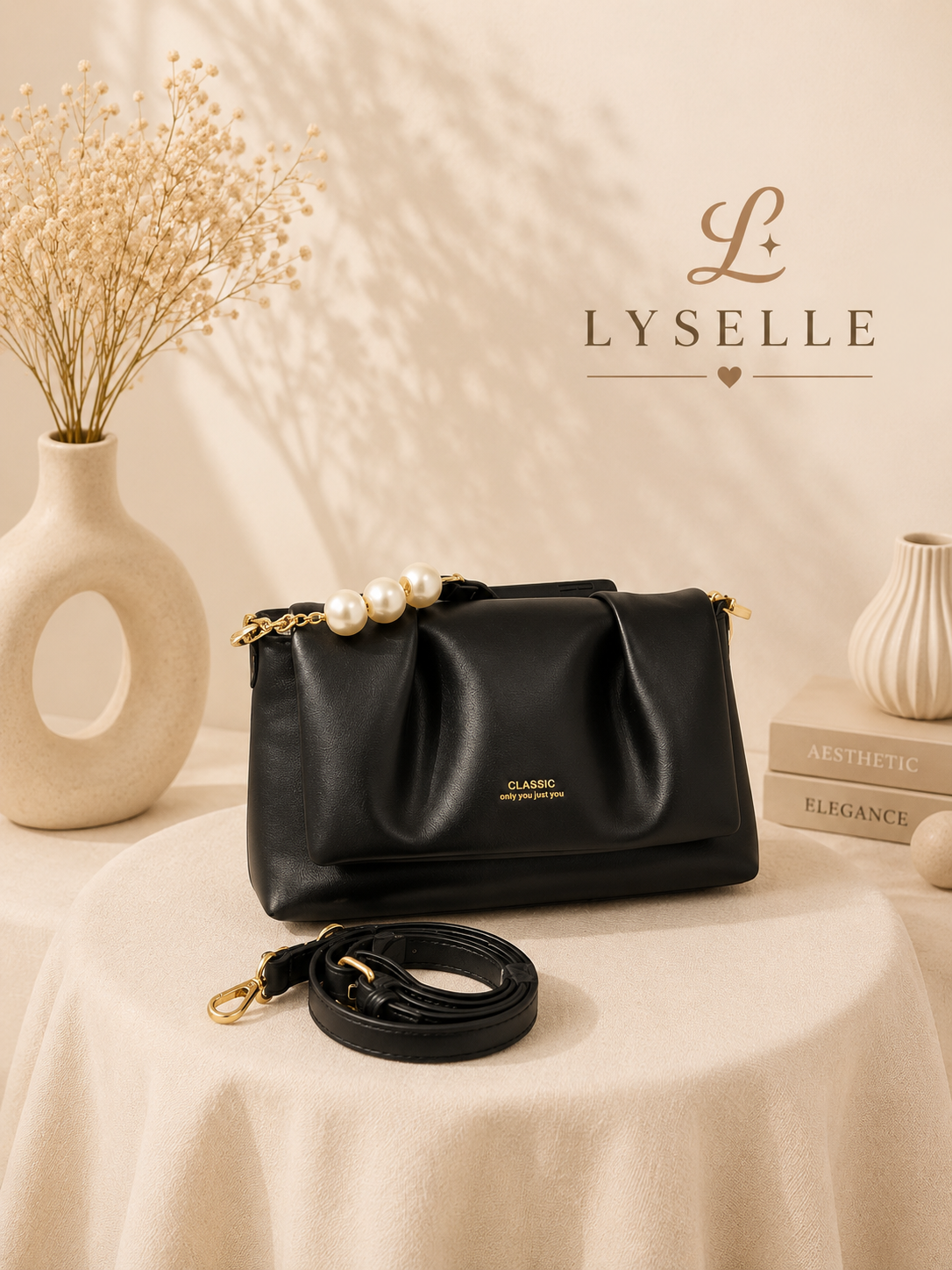 Lyselle Noir Accent Convertible Bag ✨