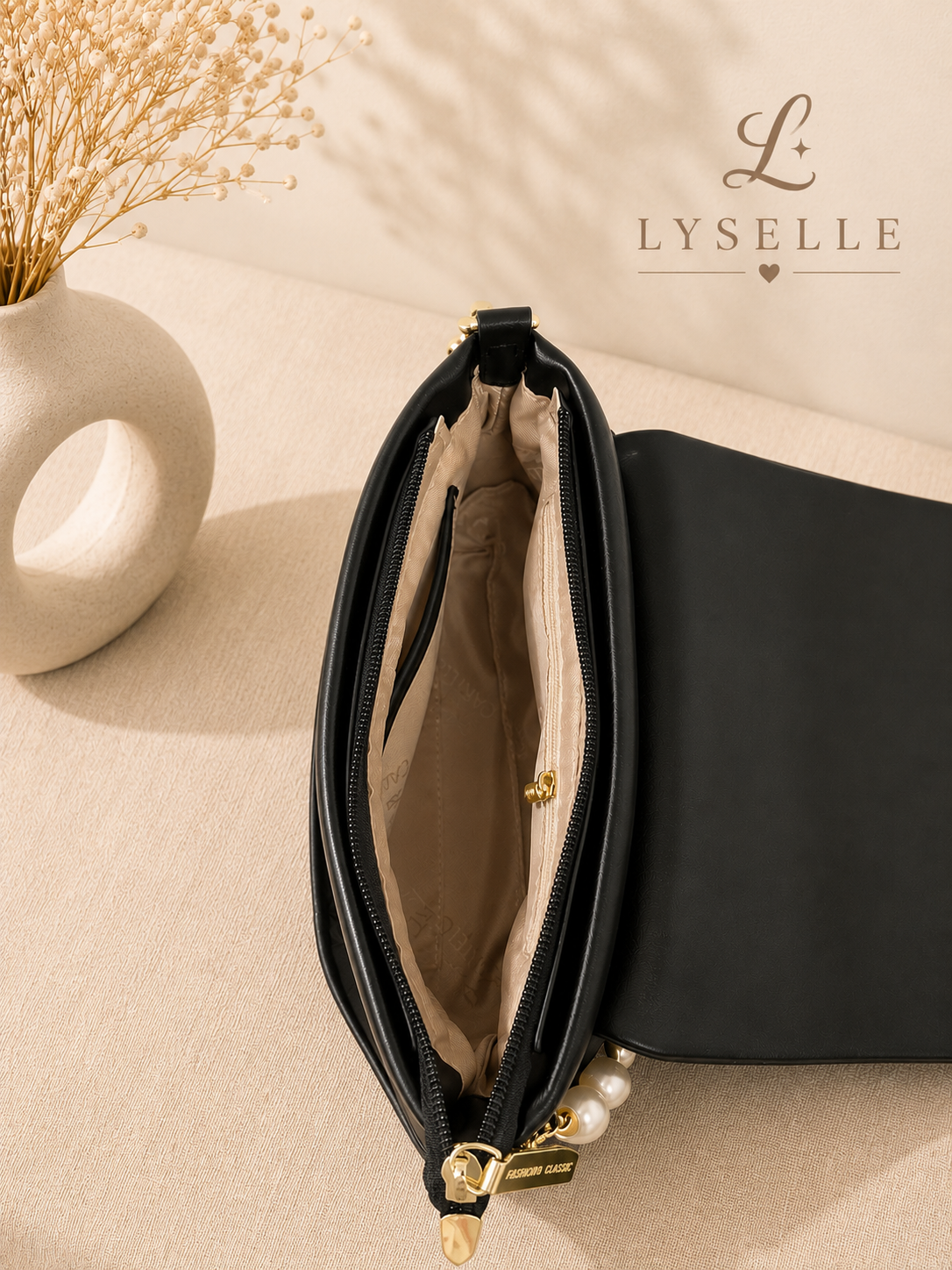 Lyselle Noir Accent Convertible Bag ✨